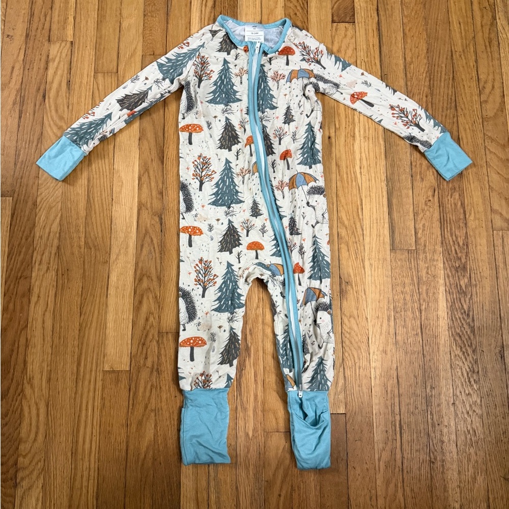 Blue Woodland Print 18/24 Bamboo Zippy